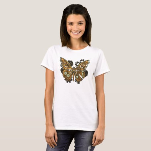 Steampunk Mechanical Butterfly Wings  T_Shirt