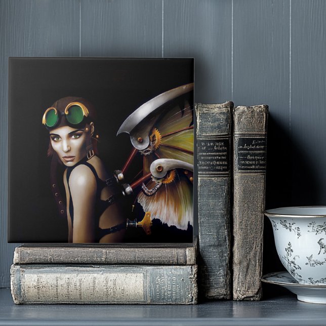 Steampunk Mechanical Fairy Wings Goggles  Ceramic Tile (Creator Uploaded)