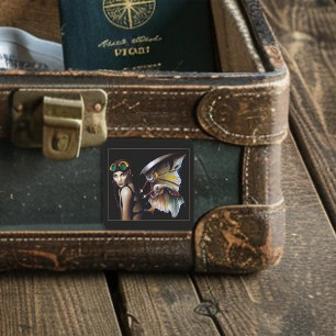Steampunk Mechanical Fairy Wings Goggles Square Sticker