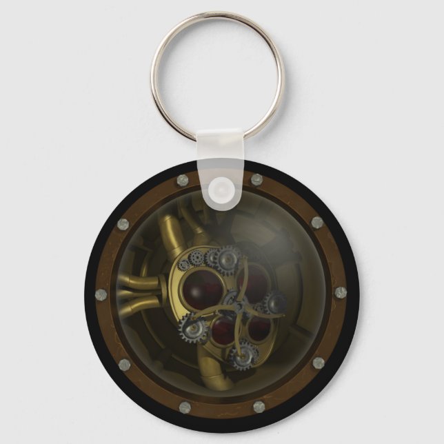 Steampunk Mechanical Heart Keychain (Front)