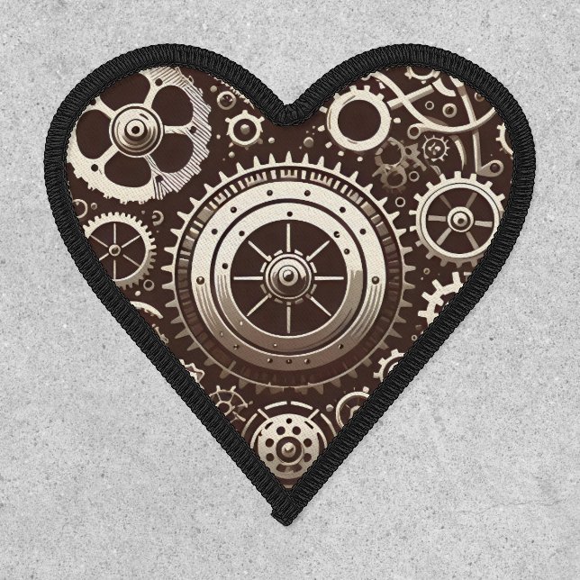 Steampunk Mechanical Heart Patch (Front)