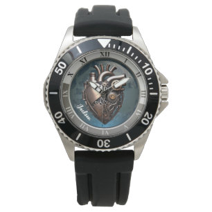 Steampunk Mechanical Human Heart Watch