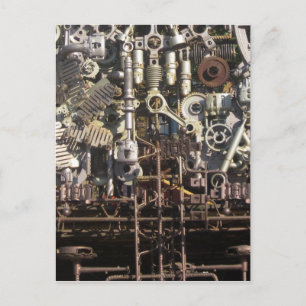 Steampunk mechanical machinery machines postcard