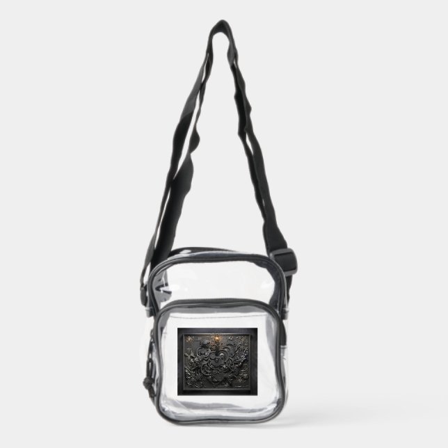 Steampunk Mechanical Map Clear Crossbody Bag (Front)