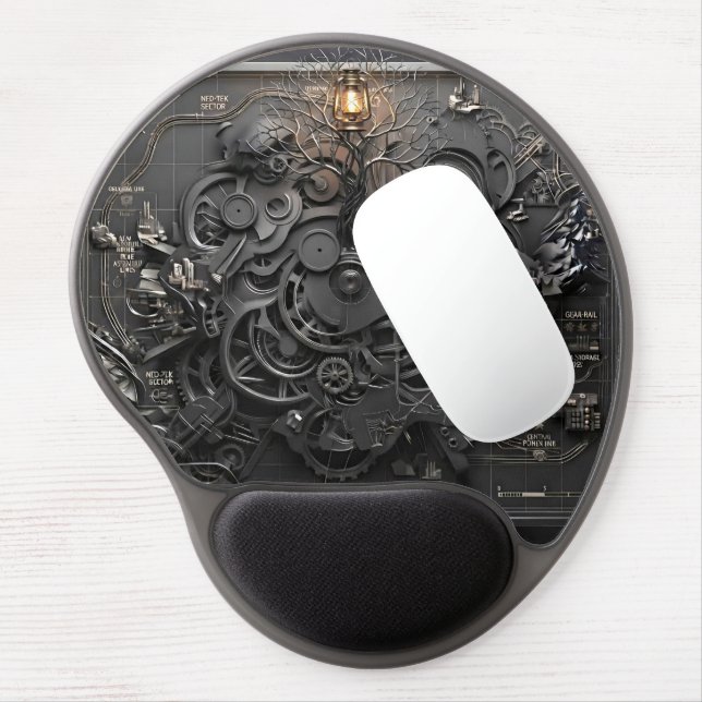 Steampunk Mechanical Map Mouse Pad (Left Side)