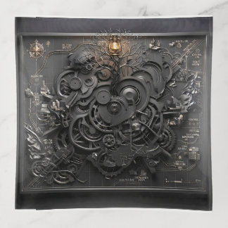Steampunk Mechanical Map Trinket Tray