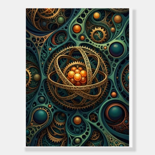 Steampunk Mechanical Orb Complex Gear Vortex Fleec Foam Board