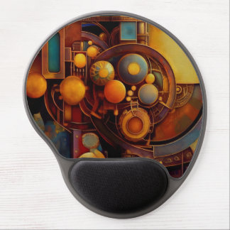Steampunk Mechanical Orb Composition Gel Mouse Pad