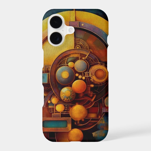 Steampunk Mechanical Orb Composition iPhone Case (Back)