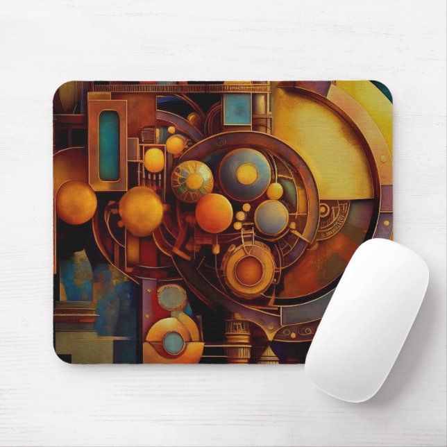 Steampunk Mechanical Orb Composition Mouse Pad (With Mouse)