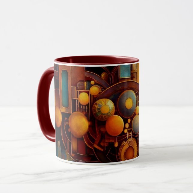 Steampunk Mechanical Orb Composition Mug (Front Left)