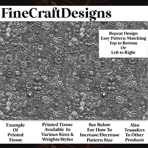 Steampunk Mechanical Pattern Gray BN3 Decoupage Tissue Paper