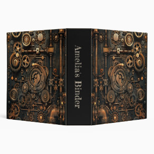 Steampunk Mechanical Retro 3 Ring Binder