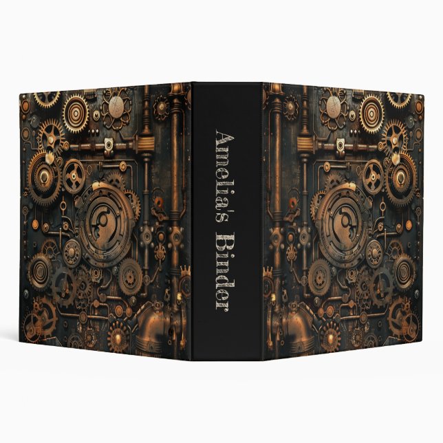 Steampunk Mechanical Retro 3 Ring Binder (Background)