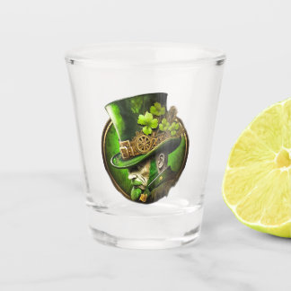 Steampunk Mechanical Top Hat St. Patrick’s Day Man Shot Glass