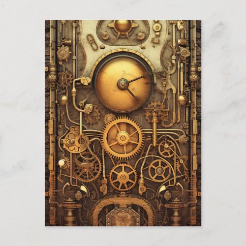 Steampunk Mechanical Vintage Industrial Cyberpunk Postcard