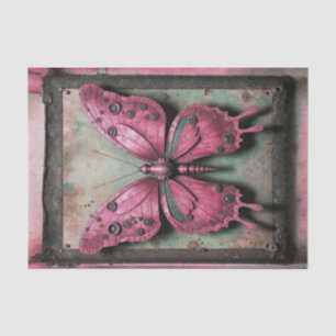 Steampunk Metal Butterfly Decoupage Tissue Paper