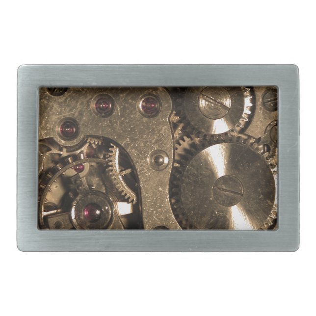 Steampunk Metal Clock Gears Belt Buckle (Front)