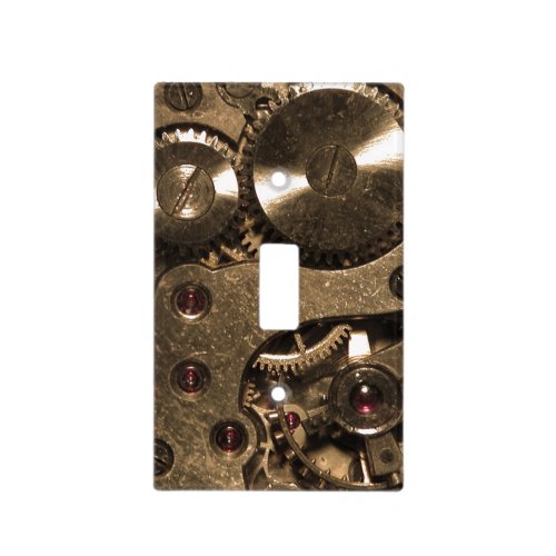 Steampunk Metal Clock Gears Light Switch Cover