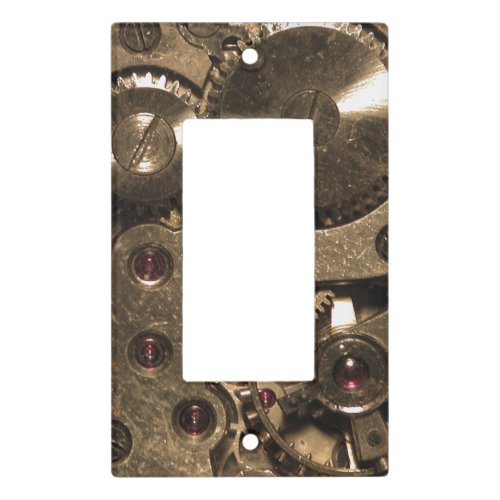 Steampunk Metal Clock Gears Light Switch Cover