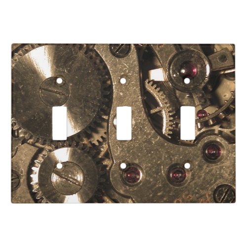 Steampunk Metal Clock Gears Light Switch Cover