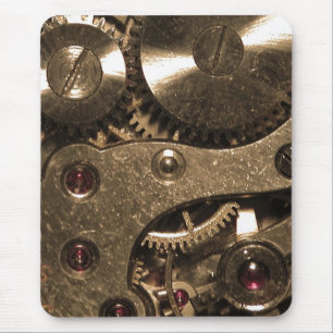 Steampunk Metal Clock Gears Mouse Pad