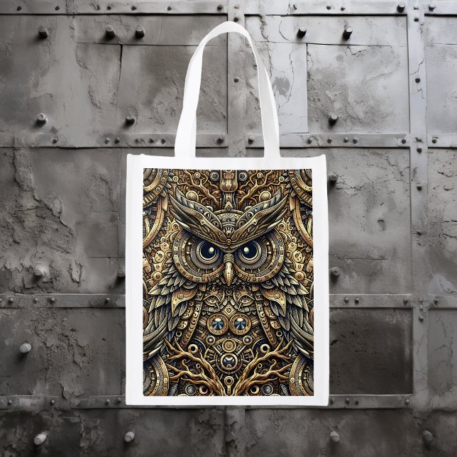 Steampunk Metal Gears and Owl Grocery Bag (Creator Uploaded)