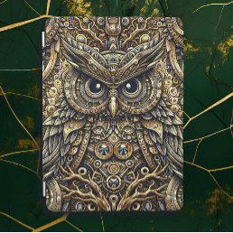 Steampunk Metal Gears and Owl  iPad Air Cover