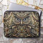 Steampunk Metal Gears and Owl  Laptop Sleeve<br><div class="desc">Steampunk metal owl. Decoupage metal gears ai art.  Steampunk laptop sleeve.</div>