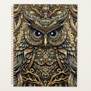 Steampunk Metal Gears and Owl  Planner