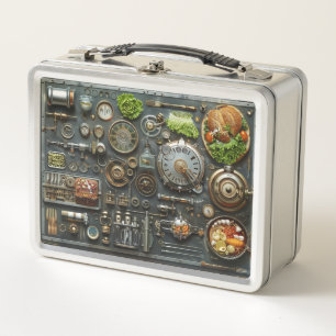 Steampunk metal lunch box
