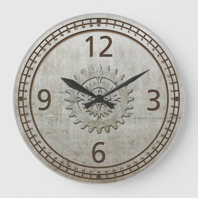 Steampunk Metal Wall Clock (Front)