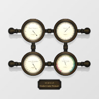 Steampunk Meters on Antique Pipes Custom Plaque