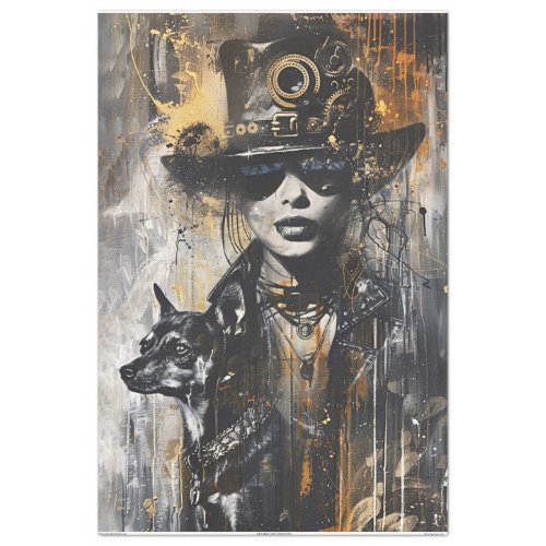 Steampunk Mistress Decoupage Tissue Paper