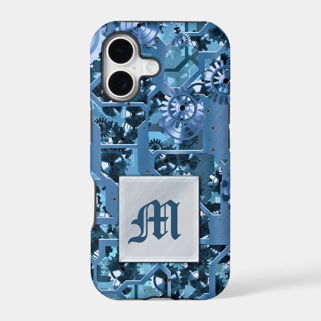 Steampunk monogram iphone case (Back)