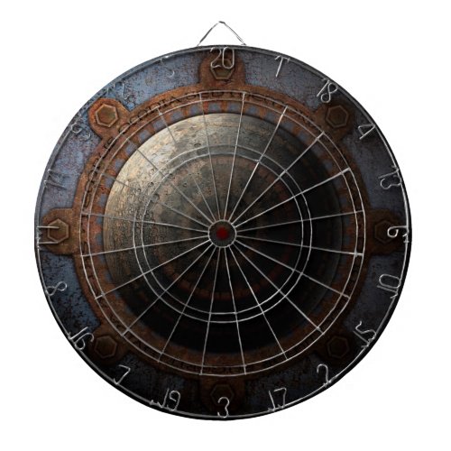 Steampunk Moon Clock Time Metal Gears Dartboard