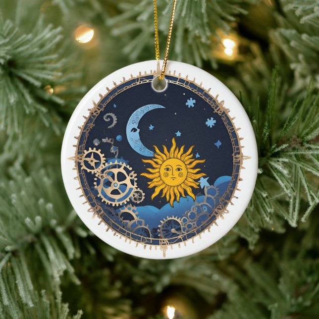 Steampunk Moon & Sun Ornament (Tree)