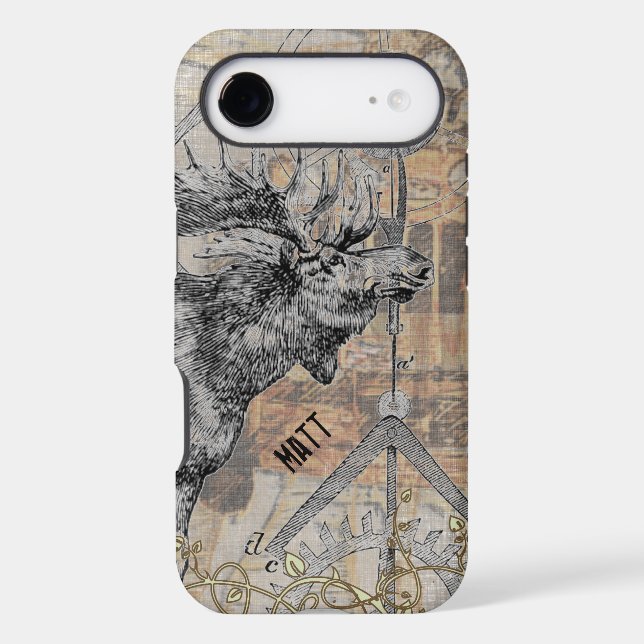 steampunk Moose Wildlife Case-Mate iPhone Case (Back)