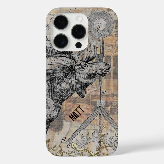 steampunk Moose Wildlife Case-Mate iPhone Case (Back)