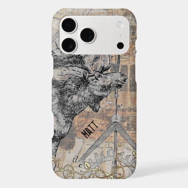 steampunk Moose Wildlife Case-Mate iPhone Case (Back)