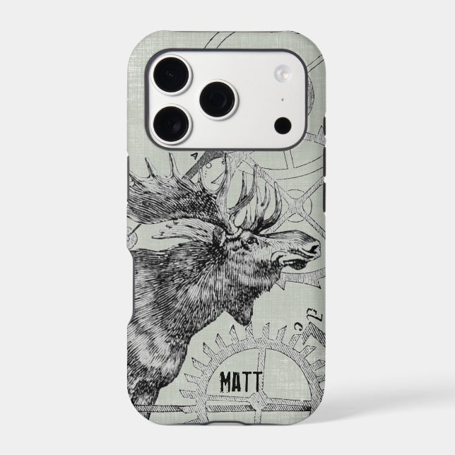Steampunk Moose Wildlife Case-Mate iPhone Case (Back)