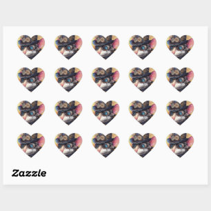 Steampunk Mouse Captain Whiskerfield Heart Sticker
