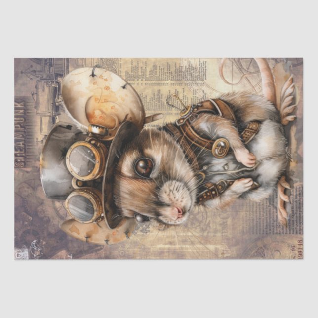 Steampunk Mouse Tissue Paper (Front)