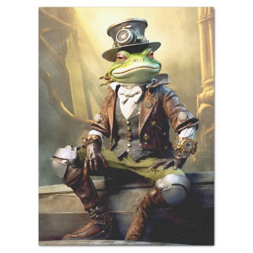 Steampunk Mr Frogsy Decoupage Tissue Paper