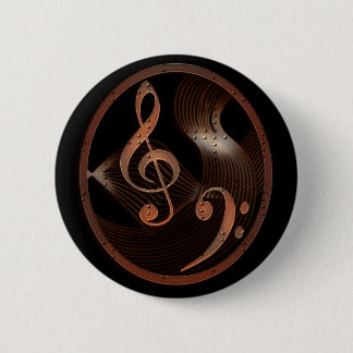 Steampunk Music Design Button pin
