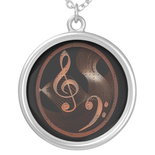 Steampunk Music Design Necklace (Front)