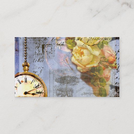 Customizable Steampunk n Roses Timepiece Business Cards