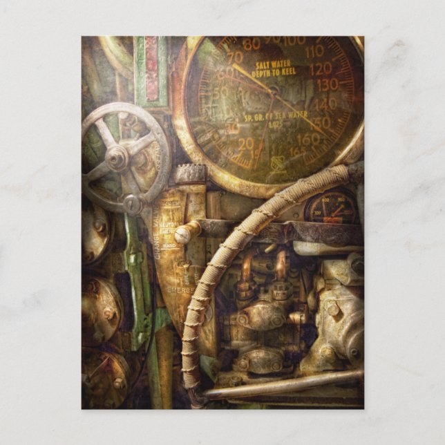 Steampunk - Naval - Watch the depth Postcard (Front)