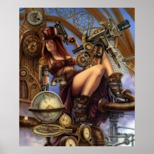 Steampunk Navigator Poster Poster