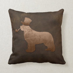 Steampunk Newfoundland Dog Throw Pillow